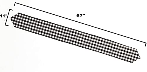 Figepo 4 Pack Buffalo Check Table Runners White And Black Plaid Table Runner For Christmas Dinner, Lumberjack Party, Outdoor Or Indoor Gatherings Table Home Decorations 11"X67" #TOP6