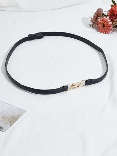1Pcs PU Leather Waist Belt, Skinny Belt with Alloy Buckles for Skirt Dresses Jeans Coats, 933x20.5x3.5mm