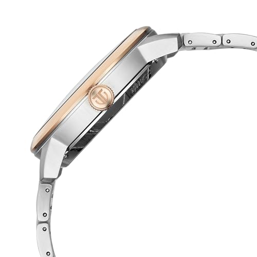 Image of Titan See-Through Skeletal Automatic Analog with White Dial Bimetal Rose Gold & Steel Strap Watch for Men - 90220KM01