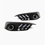 July King LED Light Guide Daytime Running Light Compatible for Honda Civic 10th 2016 2017 2018, LED Front Bumper DRL With Yellow Turn Signals