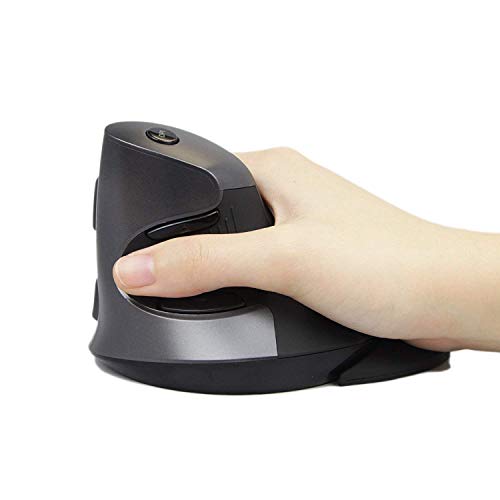 J-Tech Digital ® Scroll Endurance Wireless Mouse Ergonomic Vertical USB Mouse with Adjustable Sensitivity (600/1000/1600 DPI), Removable Palm Rest & Thumb Buttons - Reduces Hand/Wrist Pain - Thumbnail 3