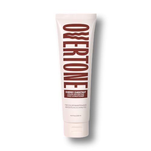 Image of Overtone Daily Color Depositing Conditioner for Hair, Cherry Chestnut:Temporary Pigment with Shea, Coconut & Avocado Oils, Hydrating, Vegan & Cruelty-Free, All Hair Types, 4.5oz.