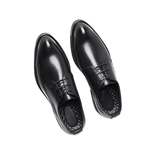 DikkkisostX Zapatos de Vestir Formal for Hombres Lace Up Fruky Uppers Redondo Burnished Toe Faux Cuero Top Low Top no resbalón Antideslizante clásico Cover