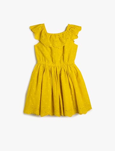 Robe en coton de qualité supérieure avec détails brodés et volants