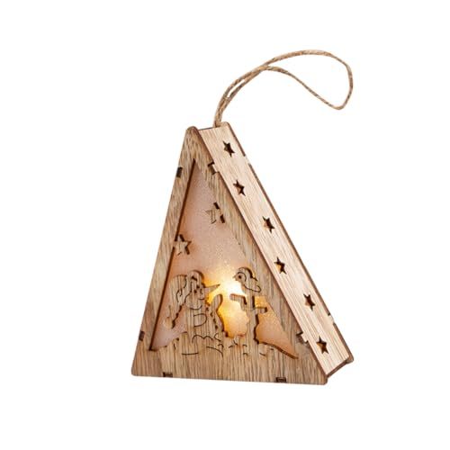 LABRIMP Iluminar Enfeite De Natal Decoração Em Miniatura Enfeites De Casa Iluminada Pingente De Jesu