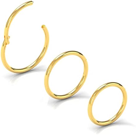 NewkeepsR 6G-8G-20G-18G-16G-14G-12G-10G 5/6/7/8/9/10/11/12/13/14/16mm 316L Steel Hinged Clicker Segment Septum Lip Nose Hoop Ring Helix Daith Cartilage Tragus