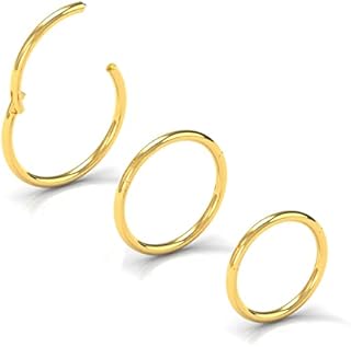 NewkeepsR 6G-8G-20G-18G-16G-14G-12G-10G 5/6/7/8/9/10/11/12/13/14/16mm 316L Steel Hinged Clicker Segment Septum Lip Nose Hoop Ring Helix Daith Cartilage Tragus