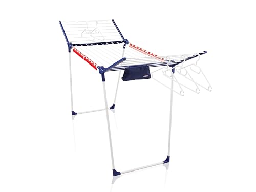 Leifheit Séchoir à Linge Pegasus 200, étendoir Linge 20 mètres d'étendage, Ailes rabattables de 107 cm, séchoir sur Pied Stable, 5 cintres, 4 Supports...