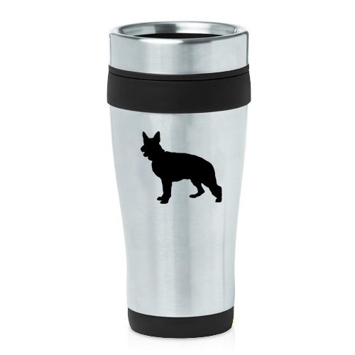 16oz Insulated Stainless Steel Travel Mug German Shepherd (Black)