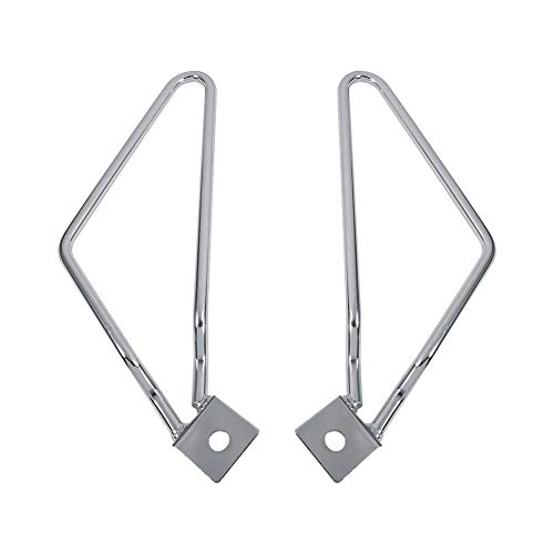 Qiilu 2X Alforjas de la Motocicleta Soportes de Montaje Soporte(Plata)