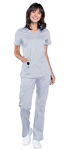 Ensemble médical Cherokee haut de gamme avec haut WW620 et pantalon WW120 gris