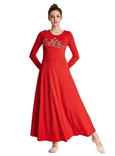Robe de danse ample Myrisam rouge taille S pour adulte à manches longues - 2
