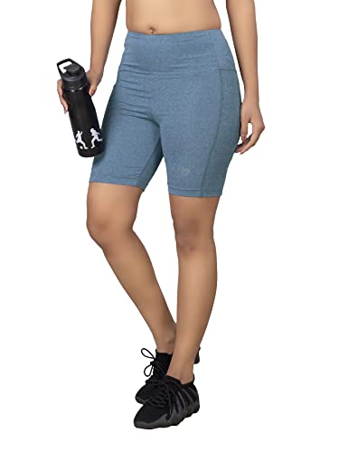 Image of DECISIVE Fitness Yoga Gym Sports Workout Cycling Running Tights Shorts with Side Pocket for Women & Girls