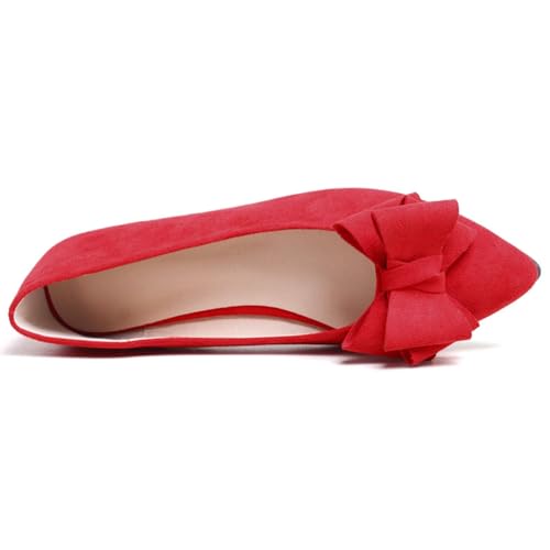 Image of TN TANGNEST Women's Flats Comfortable Dressy Slip On | Pointed Toe Bow Ballet Shoes, Business Casual Office Flats, Suede Flat Shoes