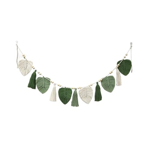 Lansls Arazzo Decorativo Bohémien, Decorazione Da Parete In Macramè, Arazzo Fatto a Mano Decorazione Da Parete, Con Foglie Intrecciate, Per Camera Da Letto, Soggiorno, Cameretta Dei Bambini (A)