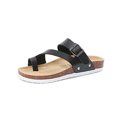 NXDHPLIENG Women Correction Bunion Sandals Corrector Orthopedic Sandals Casual Beach Travel Sandals Flip Flops-black,35 Cover