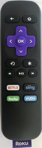 New Roku RC108 Remote with Netflix Sling Hulu Vudu Channel Keys for Roku