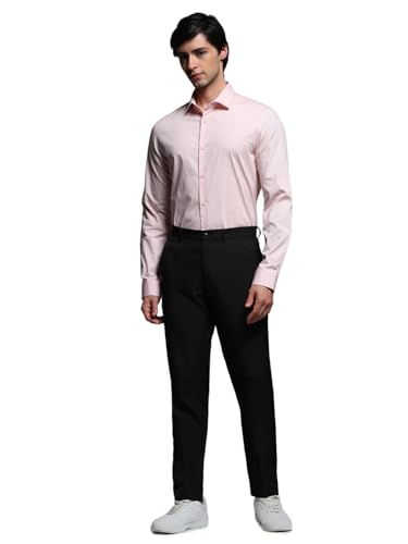 Image of Jack & Jones Men's Spread Collar Solid Cotton Slim Fit Casual Shirt