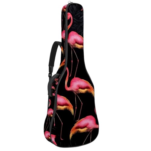 Housse guitare basse et acoustique 104 cm imprimé flamants roses