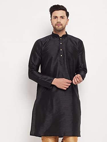 Image of VASTRAMAY Men Light Blue Cotton Kurta Pyjama and Dupatta Set (VASMKWH000nPCWHnD5AQ 36) | Independence Day