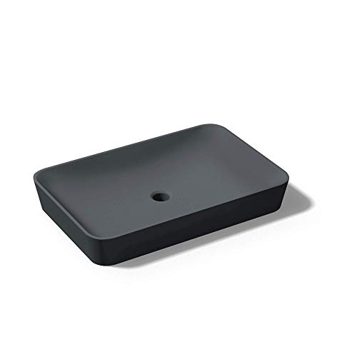 doporro lavabo sobre encimera 60x40x9cm Colossum815 lavabo anthracita mate de mineral fundido con nano revestimiento