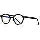 kachawoo Retro Gläser Rahmen Frauen TR90 Acetat Runde Brillen Männer Brillen Nicht-Rezept Linse (black with clear)