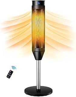 TANGZON 2000W Ceramic Tower Heater, Electric Space Heater with Adjustable Thermostat, 8H Timer, Remote Control, Overheating & Tip-Over Protection, Portable PTC Oscillating Heater for Home Office