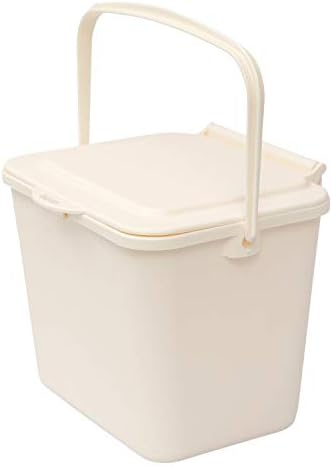All-Green Cream Kitchen Compost Caddy/Food Recycling Waste Bin - 5 Litre (5L)