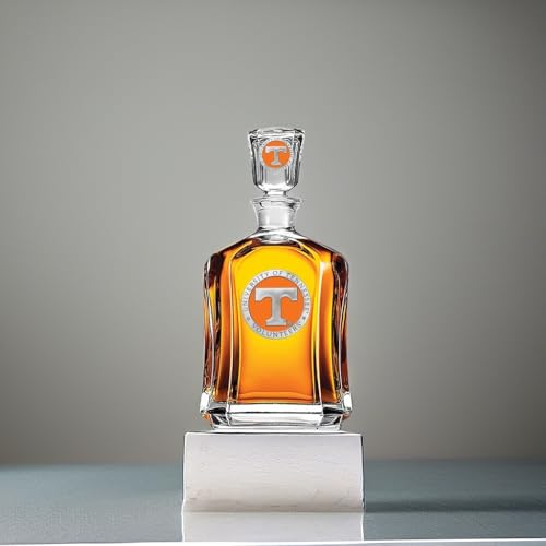 Image of Heritage Pewter University of Tennessee Capitol Decanter | 24 OZ Whiskey Decanter for Liquor with Airtight Stopper | Expertly Crafted Pewter Glass Clear