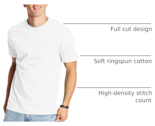 Image of Hanes Men's Beefy-T T-Shirt, Heavyweight Cotton T-Shirts for Men, 1 or 2 Pack, Men's Tees (Tall