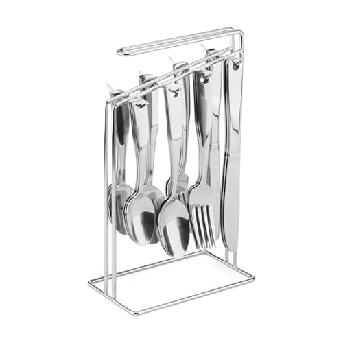 International Silver Piccadilly Besteck-Set aus Edelstahl, mit Drahtbehälter, 24-teilig