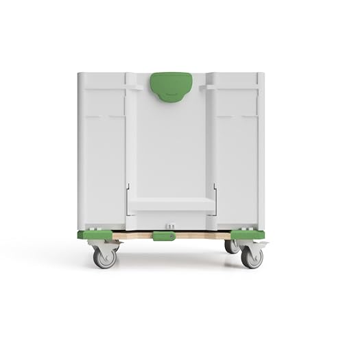 Rollbrett | Transportwagen | Roller | Cart kompatibel mit Festool, Stier, Tanos Systainer T Loc oder SYS ³ 3 M – 4X Lenkrolle gummiert (2X Bremse), 200 kg, Multiplex Birke, passgenaue ohne Überstand
