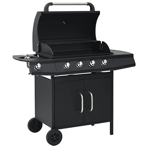 Barbacoa Grill De Gas 4+1 Quemadores Negro - Negro - Vidaxl En Oferta Vidaxl Barbacoa Grill De Gas 4+1 Quemadores Lateral Bbq Parrilla Estufas Cocina Fiesta Jardín Patio Terraza Balcón Exterior Almacenaje Negro