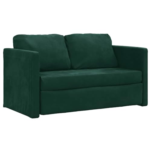 vidaXL Bodensofa, Klappbar Bodenbett Sofa mit Schlaffunktion, Schlafsofa Schlafsessel mit Metallgestell, Klappsofa Sofabett für Wohnzimmer Schlafzimmer, Dunkelgrün Stoff