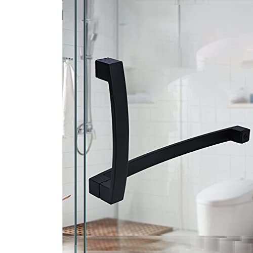 Manija de puerta de ducha push-pull para un baño moderno y funcional con estilo negro mate 2
