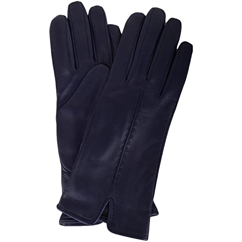 SNUGRUGS Guante de invierno de cuero suave para mujer con detalle de puntada de un, Navy, X-Large Cover