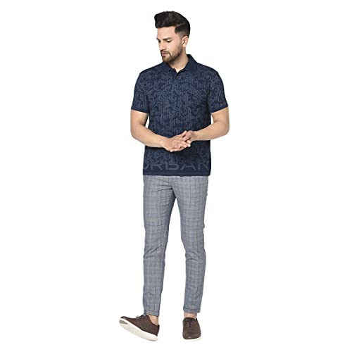 Image of blackberrys Checks Cotton Blend Skinny Fit Mens Trousers (S21BB77A2JS21F1-P)