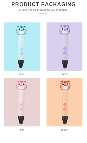 Image of Magicwand 3D Printing Pen with Silicone Tiger Head &【3 Metre Each 3 Filaments & 10 Metre Each 3 Filaments Extra】【Pack of 1】