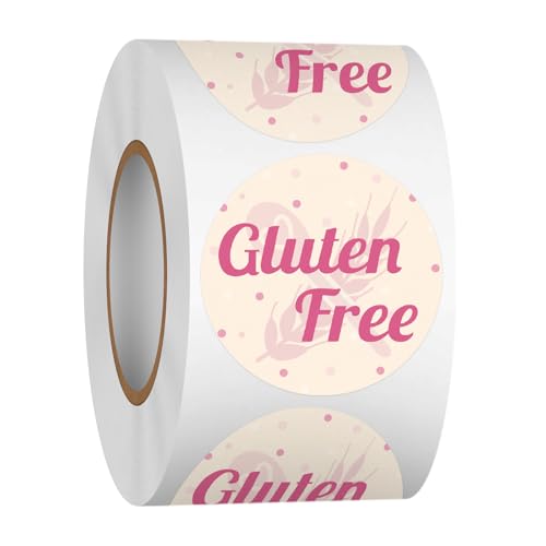 Louise Maelys 1.5 Inch Gluten Free Stickers - 500 PCS Gluten Free Labels for Bakeries, Home Kitchen & Food Packaging (Easy Peel, No Residue)