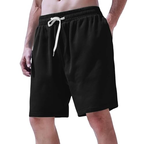 kuiazelit Pantaloncini da uomo da palestra da uomo elasticizzati in vita pantaloncini da spiaggia vestibilità regolare estivi mezzi pantaloni lunghi al ginocchio pantaloni corti con tasche sport
