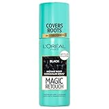 L’Oréal Paris Magic Retouch Instant Root Concealer Spray, Quick Grey Coverage, Easy Application, Home, Salon Hair Dye or Hair Colour, Shade: Black, 75ml