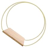 Yardenfun Aro Floral Metálico DIY con Base de Madera para Decoración de Mesa Adorno Floral para Boda Centros de Mesa y Fiesta Resistente y Color Dorado