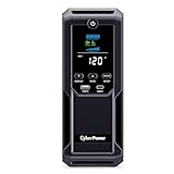 CyberPower CP1350AVRLCD3 Intelligent LCD UPS System, 1350VA/815W, 12 Outlets, 2 USB Ports, AVR, Mini Tower, Black
