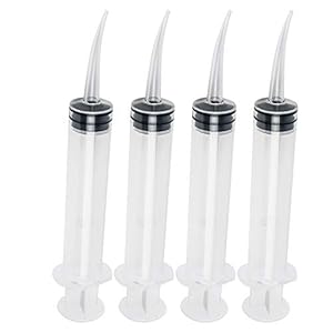 4pcs Disposable Dental Irrigation Syringe With Curved Tip 12CC for Lab