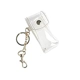 DGQ Clip-on Sleeve Chapstick Pouch Keychain Lipstick Holder 1 PC Clear Lipstick Case Holder Plastic Cosmetic Storage Kit Makeup Travel Cases Organizer Bag