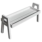 アイガーデン(igarden) フラワースタンド 花台 アイウッド 人工木 樹脂製 耐荷重50kg 幅72×25.4cm高さ34cm 腐らない アイガーデンオリジナル商品 A型 flowerstand 鉢スタンド 植木鉢台 プランター 組立式 ディスプレイ スタンド ガーデン アクセント 植木台 花ポットホルダ 屋外屋内 (ホワイト)