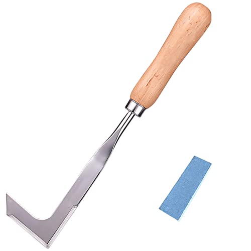 Desherbador Manual,Weeder de Mano de Acero Inoxidable,Malas Hierbas Extractor,Cuchillo de Patio en Forma de L para jardín de césped Herramienta de Jardín para Quitar Dientes de León, Otras Malezas Cover