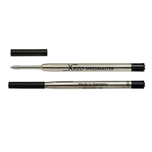 Xezo Pens Speedmaster 9000-1 Ballpoint Gel Refills, Pack of 2, Black Ink (Black 9000-1 Ballpoint Refills),Medium