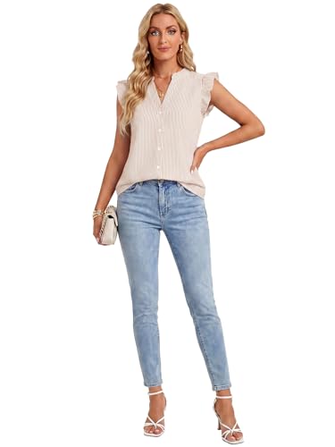 Image of Women's Dressy Striped V Neck Blouse