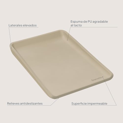 Miniatura 9 de Lionelo Megs Cambiador Bebe Impermeable Lavable Multiusos Suave Espuma Pu, Aprox. 50 X 70 Cm, Seguro Antideslizante De Diseño